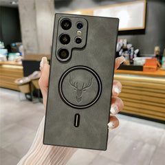 Luxury MagSafe Leather Case for Galaxy S21/S22/S23/S24 Series | Premium Protection & Wireless Charging