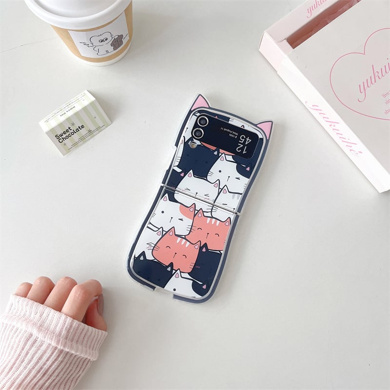 Stacking Cat Phone Case For Galaxy Z Flip 3/Galaxy Z Flip 4/Galaxy Z Flip 5/Galaxy Z Flip 6
