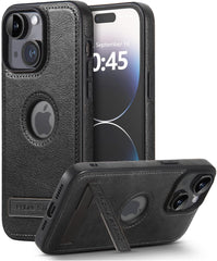 Leather case for iPhone Case, Thin Flexible Soft Grip Luxury Cover, Protective Slim with Kickstand Shockproof Phone Cases Compatible with iPhone