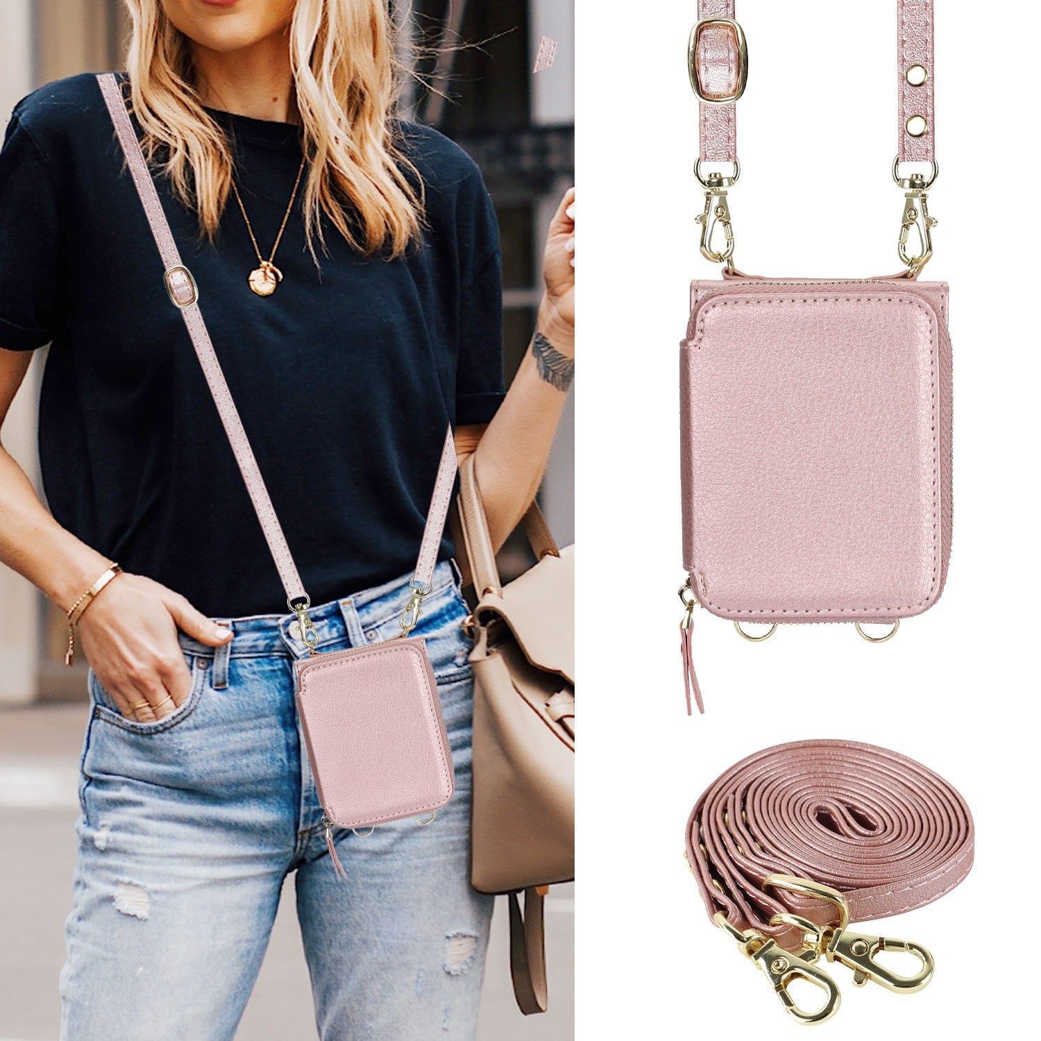 Suitable for Galaxy Z Flip 3/Galaxy Z Flip 4/Galaxy Z Flip 5/Galaxy Z Flip 6 Zipper Bag Mobile Phone Case Leather Case Card Holder