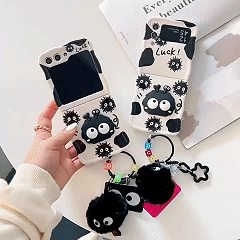 New Cartoon Cute Briquettes Twisted Edge Soft Shell Phone Case for Galaxy Z Flip 3/Galaxy Z Flip 4/Galaxy Z Flip 5/Galaxy Z Flip 6