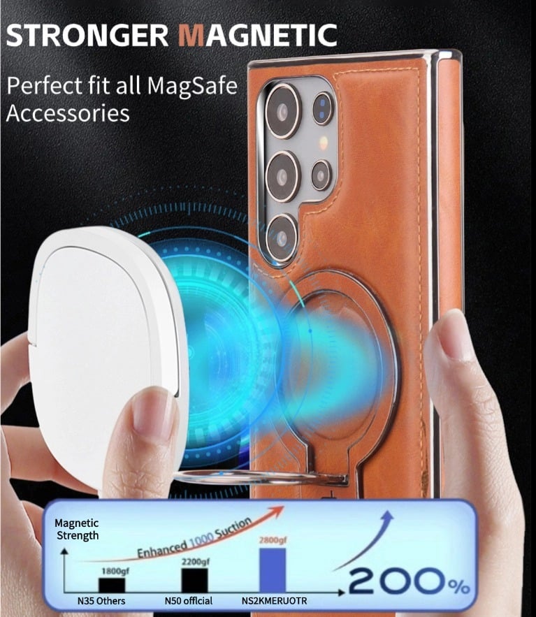 For Samsung Galaxy S24 Series Business Magnetic Anti-fall Bracket Protective Case
