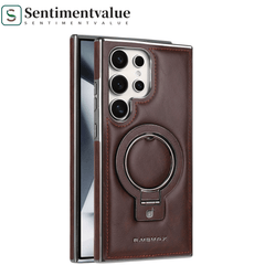 SentimentvalueTM Leather Phone Case, Business Magnetic Bracket Anti-fall Protective Case For Samsung Galaxy S25 S24 S23 Series
