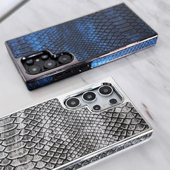 Electroplating simple leather texture mobile phone case for Samsung Galaxy S24/S23/S22 series