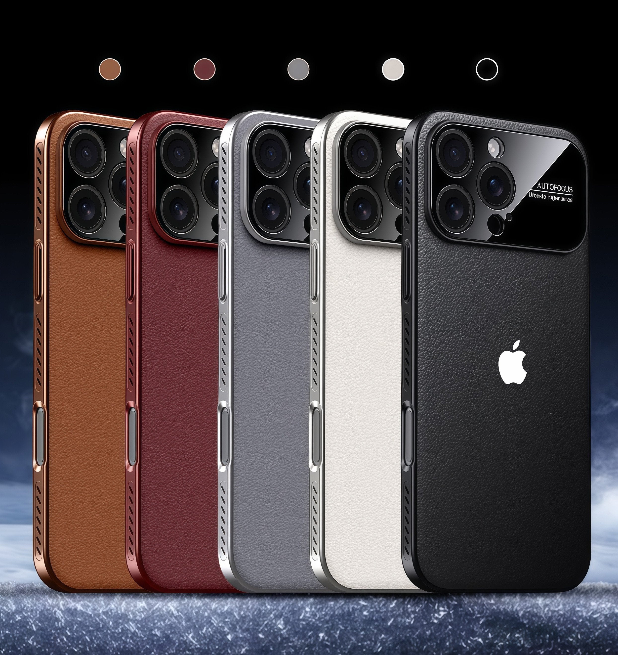Vegan leather large-view window heat dissipation magnetic case for iPhone 17 Pro Max