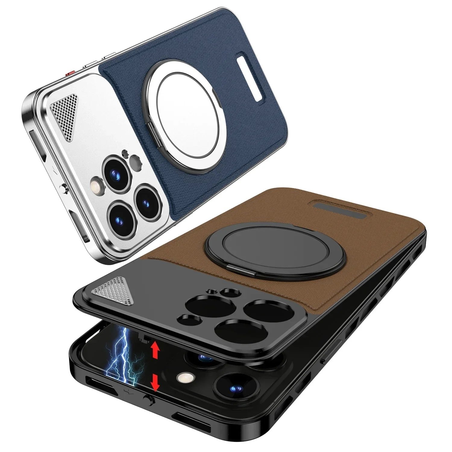 SentimentvalueTM Metal Magnetic Leather Case For iPhone 16/15/14/13 Series