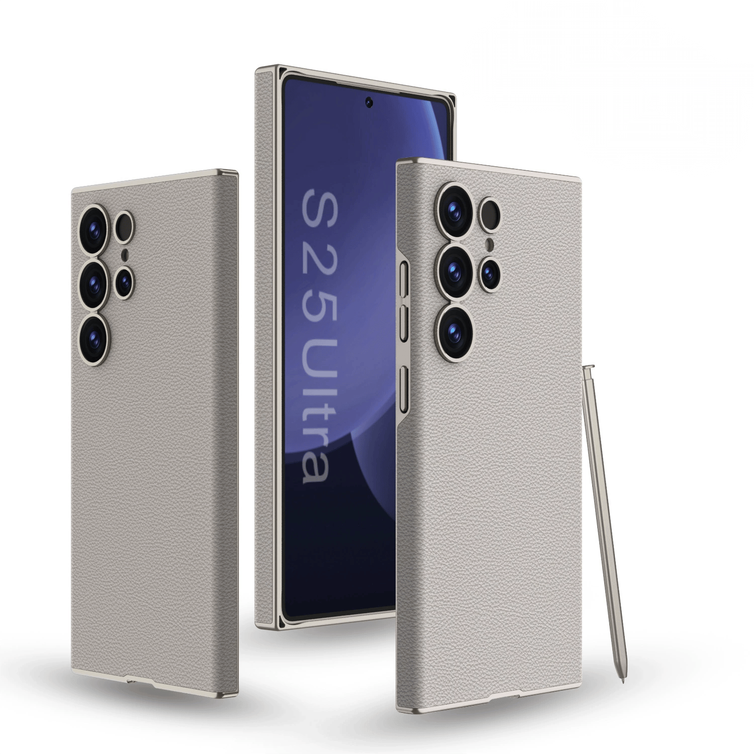 Skin-Feeling Plain Leather Full-Edge Curved Case For Galaxy S25 Ultra, Drop-Proof And Thin Mobile Phone Case(Only Case)