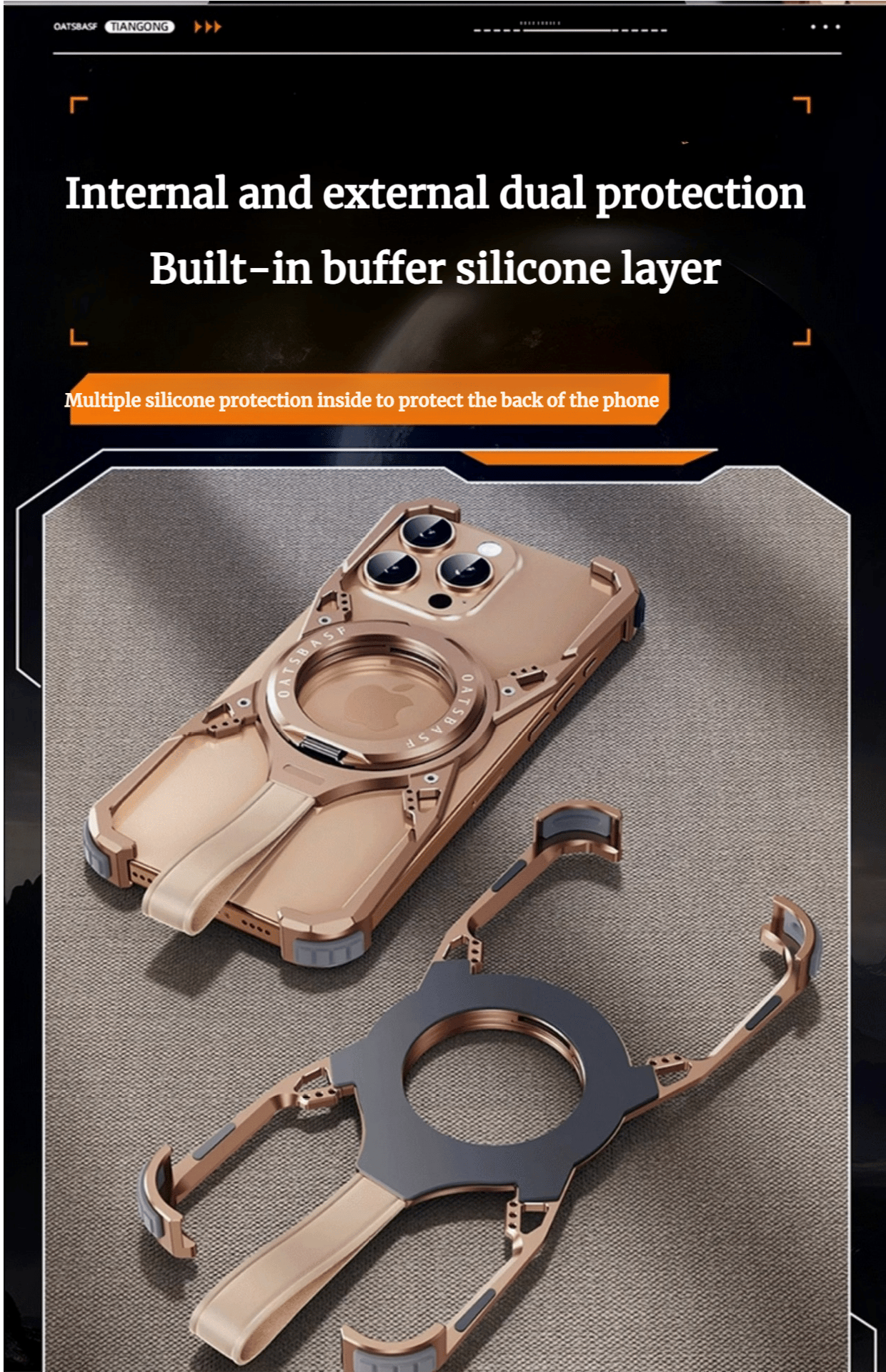 SentimentvalueTM Metal magnetic 360° Bracket Mobile Phone Case Suitable For iPhone 16 Pro/ iPhone 16 ProMax