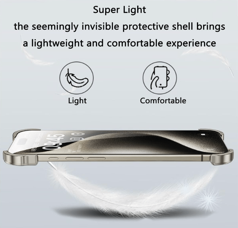 Alien-Shaped Metal Alloy Protective Borderless Slim Case for iPhone 14 and 15 Series