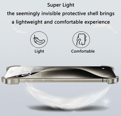 Alien-Shaped Metal Alloy Protective Borderless Slim Case for iPhone 14 and 15 Series