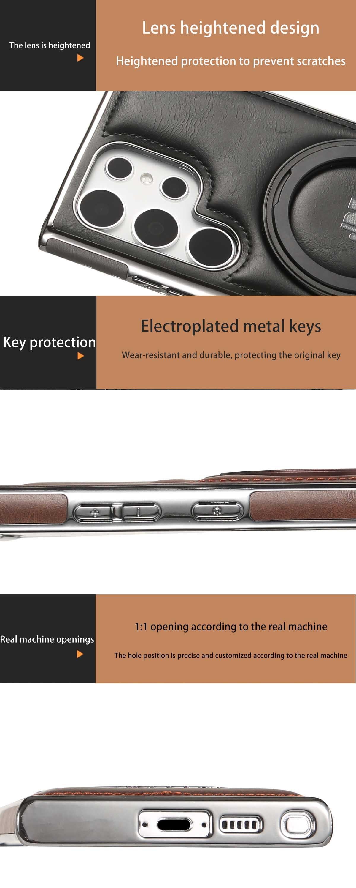 SentimentvalueTM Magnetic Leather Case With 360° Rotating Bracket For S25/S24/S23 Series and Galaxy S22 Ultra