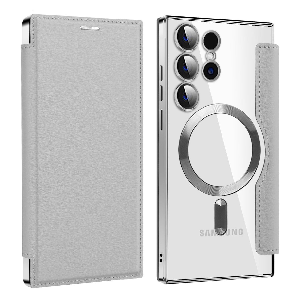 Electroplating Magnetic Leather Case for Samsung Galaxy S25 S24 S23 S22 Series