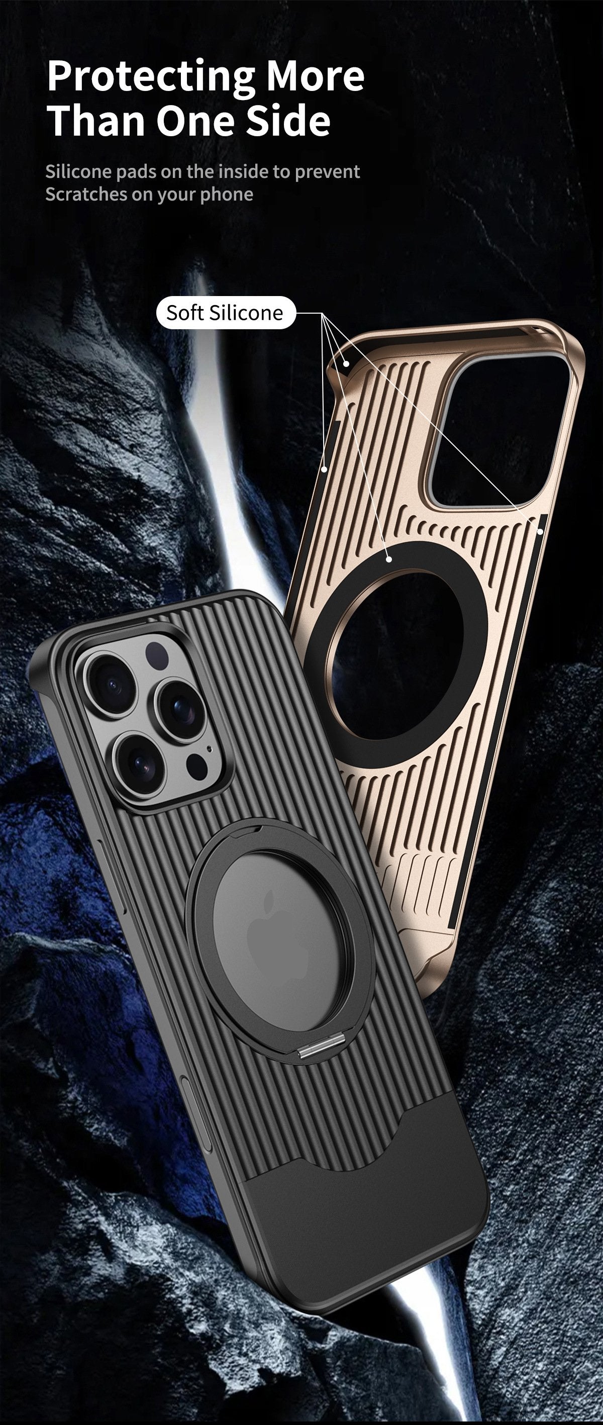 Luggage Retractable Metal Mobile Phone Case With Magnetic Bracket Suitable For iPhone 16 15 Series