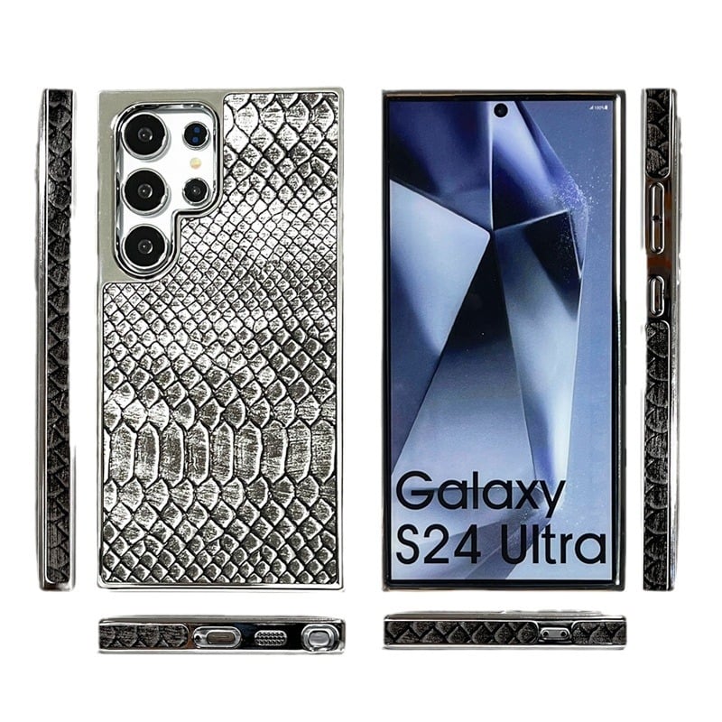 Electroplating simple leather texture mobile phone case for Samsung Galaxy S24/S23/S22 series