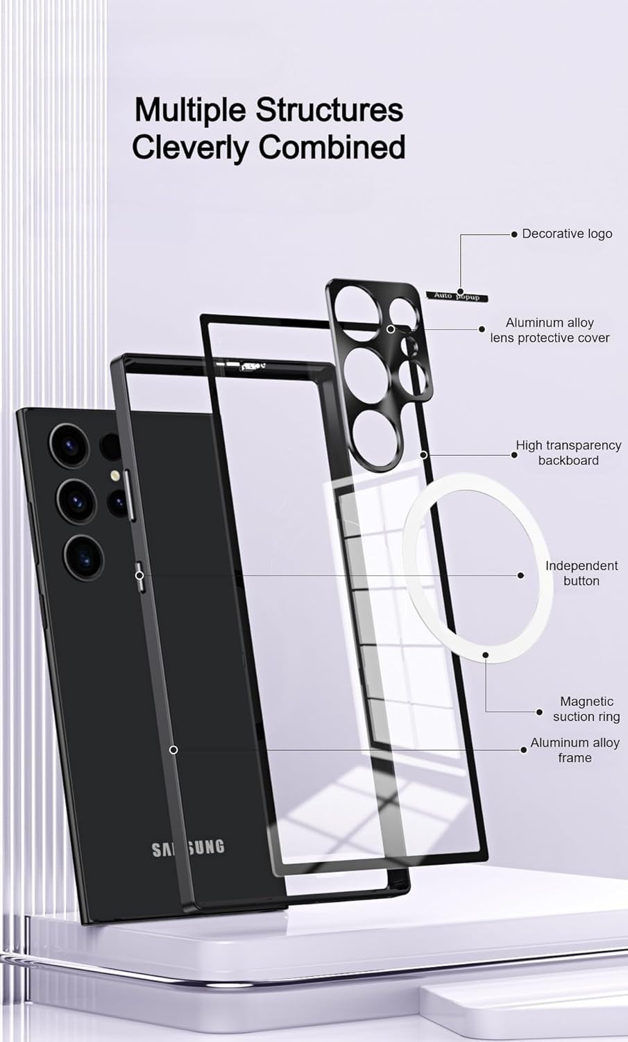 Sleek Aluminum Frame Phone Case For Samsung Galaxy S22/23/24 Series