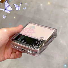 Glitter line tulip phone case for Galaxy Z Flip 3/Galaxy Z Flip 4/Galaxy Z Flip 5/Galaxy Z Flip 6