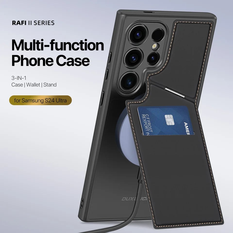 3 in 1 Magnetic Case For Samsung S24 S25 Ultra Case Phone Stand Wallet