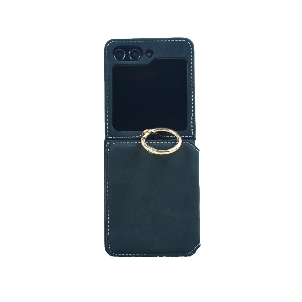 Ring Card Holder Phone Case With Chain For Galaxy Z Flip 3/Galaxy Z Flip 4/Galaxy Z Flip 5/Galaxy Z Flip 6