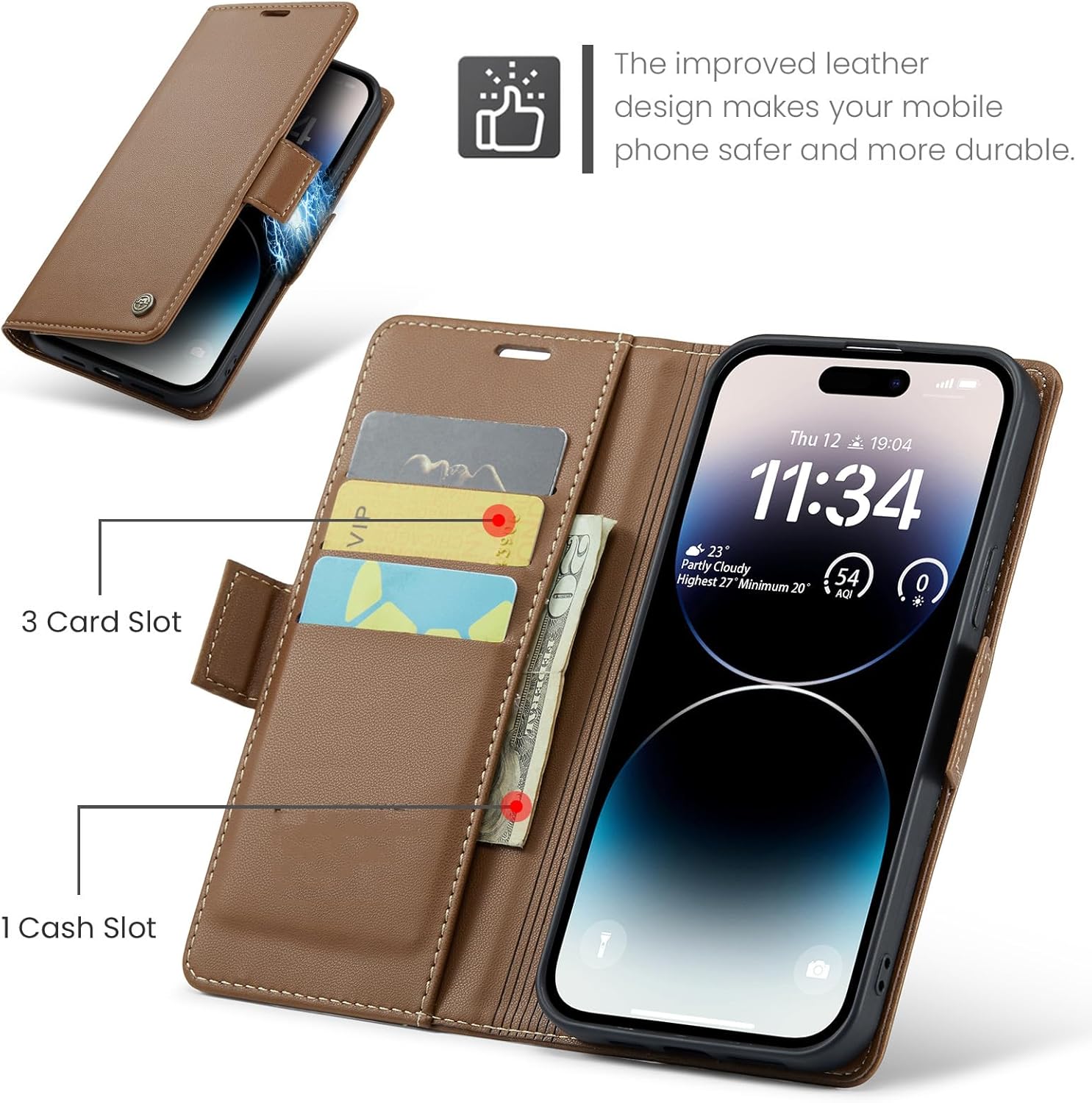 Anti-theft flip phone leather case for Samsung Galaxy S20/S21/S22/S23 series