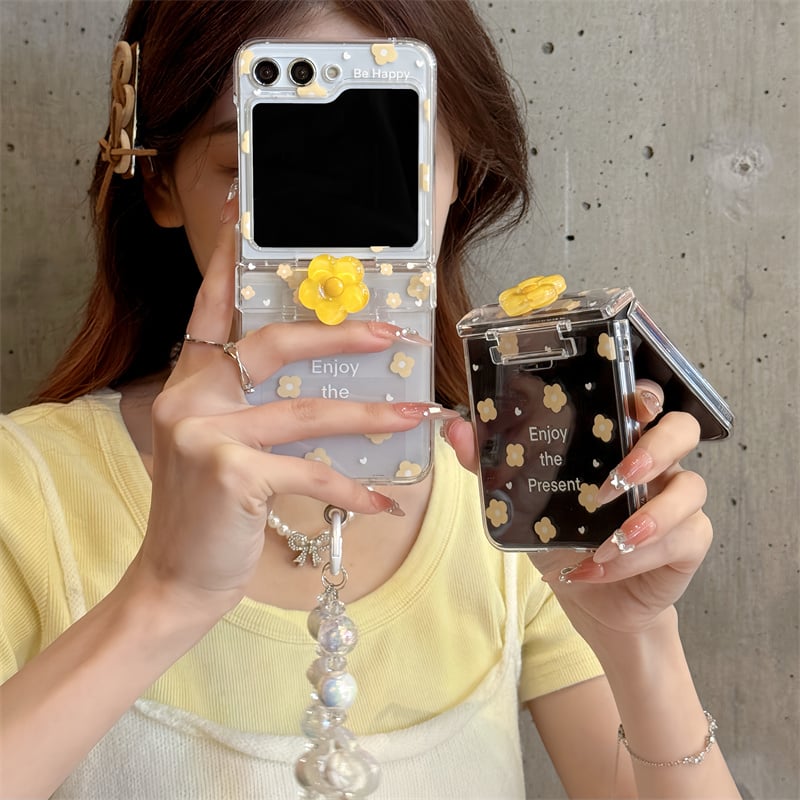 3D Rotating Flower Phone Case, Suitable For Galaxy Z Flip 3/Galaxy Z Flip 4/Galaxy Z Flip 5/Galaxy Z Flip 6
