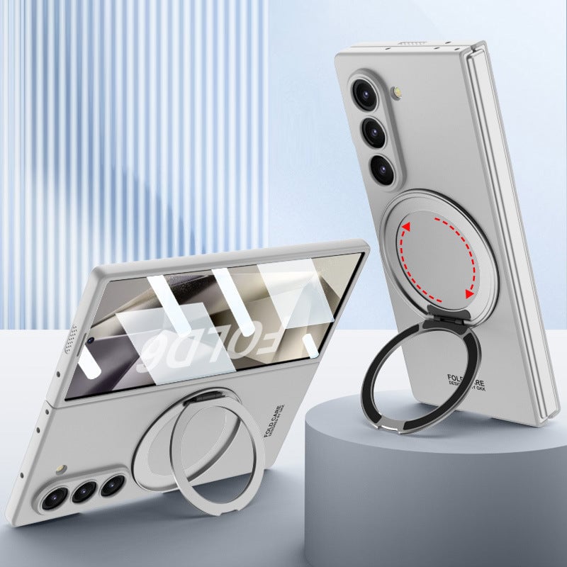 Galaxy Z Fold 6 | Rotating Magnetic Ring Frosted Mobile Phone Case