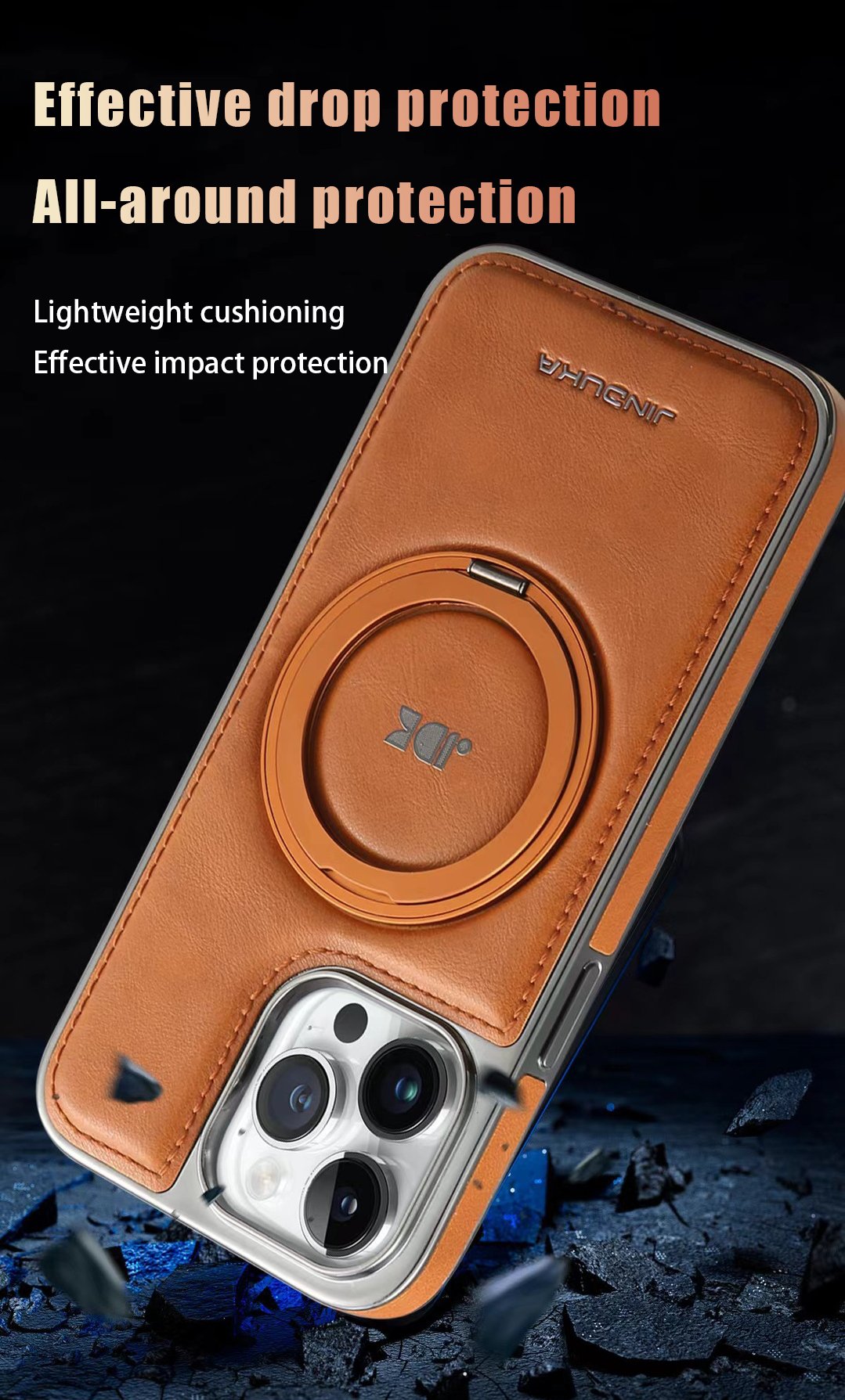 iPhone MagSafe Series | 360° Rotating Stand Leather Case for iPhone16/15/14/13 Series