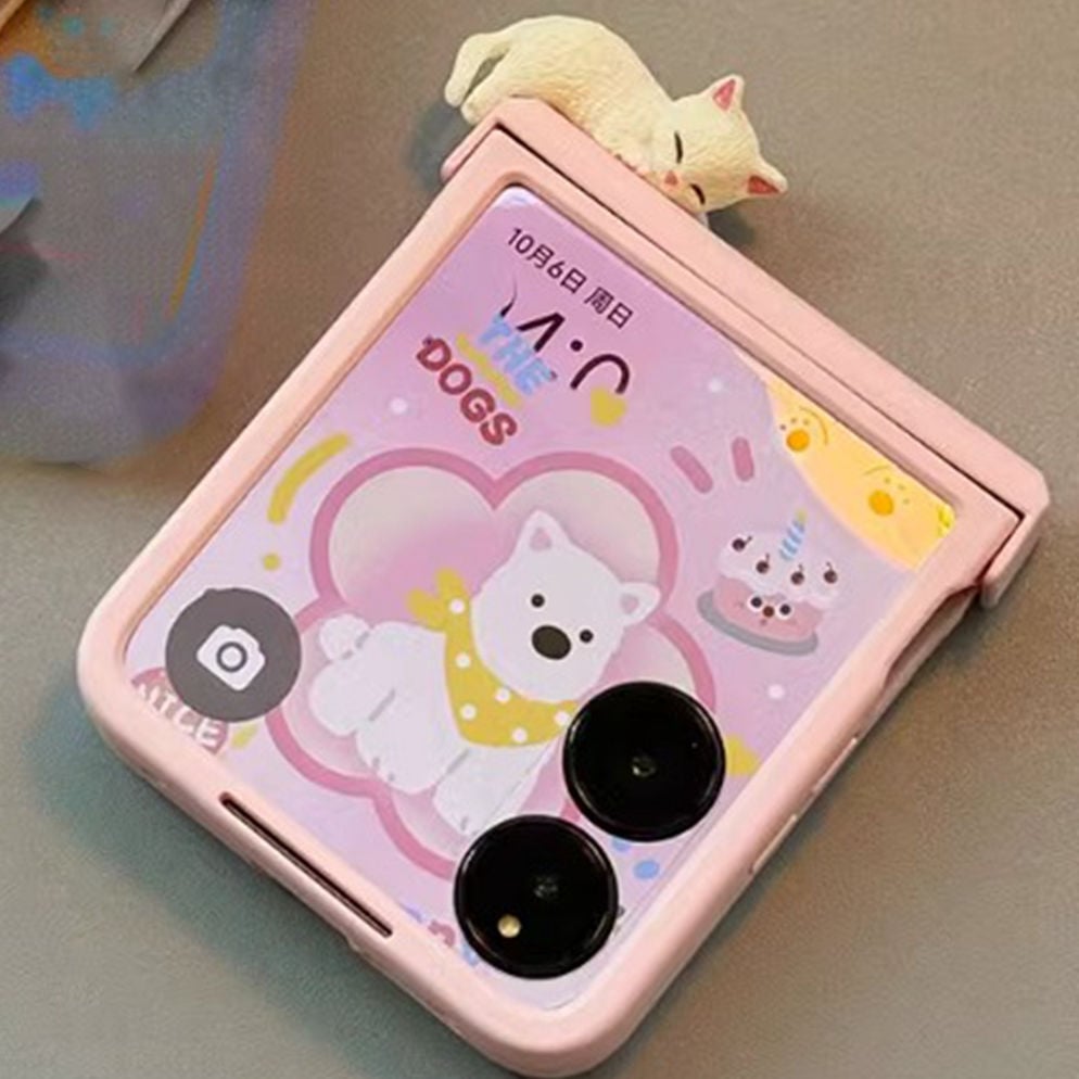 3D Cat Phone Case, Compatible with Samsung Galaxy Z Flip 5 & Samsung Galaxy Z Flip 6