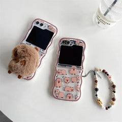 Cartoon Capybara Phone Case For Galaxy Z Flip 3 / Galaxy Z Flip 4 / Galaxy Z Flip 5 / Galaxy Z Flip 6