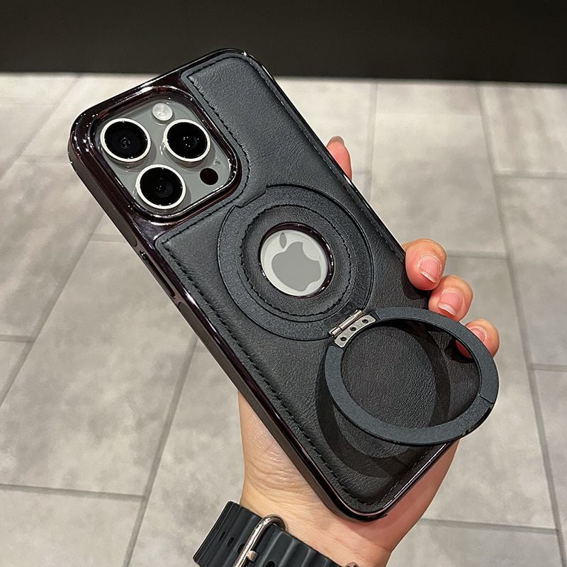 High-end leather magnetic bracket Apple mobile phone case, suitable for Apple 15/14/13 series