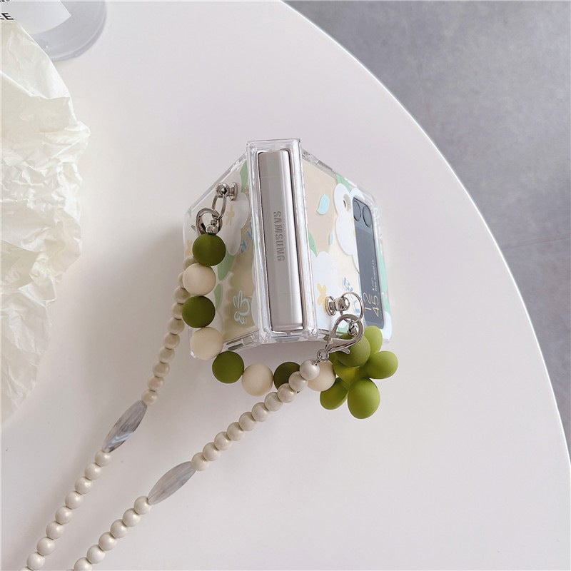 Transparent Personalized Flower Phone Case For Galaxy Z Flip 3 / Galaxy Z Flip 4 / Galaxy Z Flip 5 / Galaxy Z Flip 6