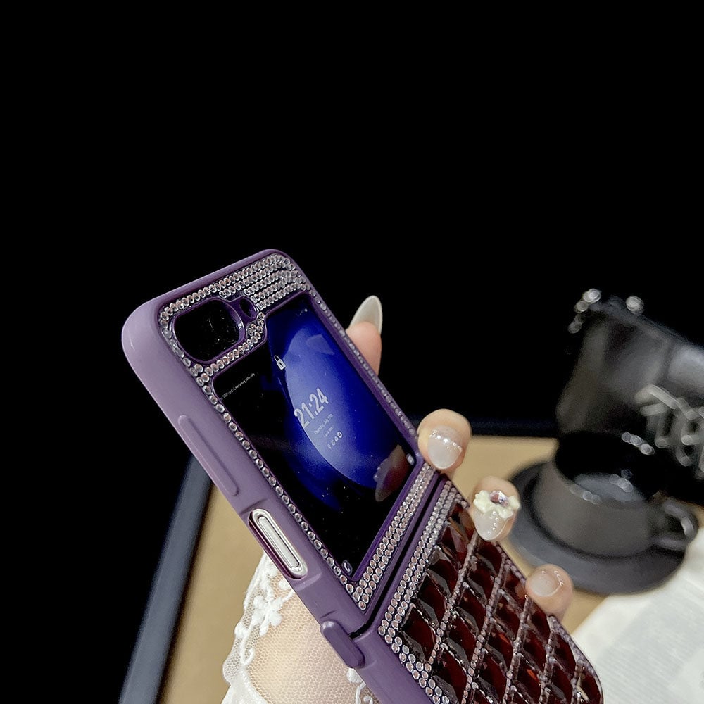 Shiny Diamond Cube Phone Case For Galaxy Z Flip 3/Galaxy Z Flip 4/Galaxy Z Flip 5/Galaxy Z Flip 6