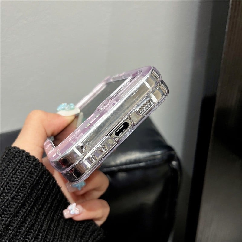 Floral Bow Phone Case For Galaxy Z Flip 3/Galaxy Z Flip 4/Galaxy Z Flip 5/Galaxy Z Flip 6