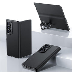 Real Leather Case For Samsung Galaxy Z Fold 6, Invisible Lens Holder, Slim Case Metal Camera Full Protection Folio Cover