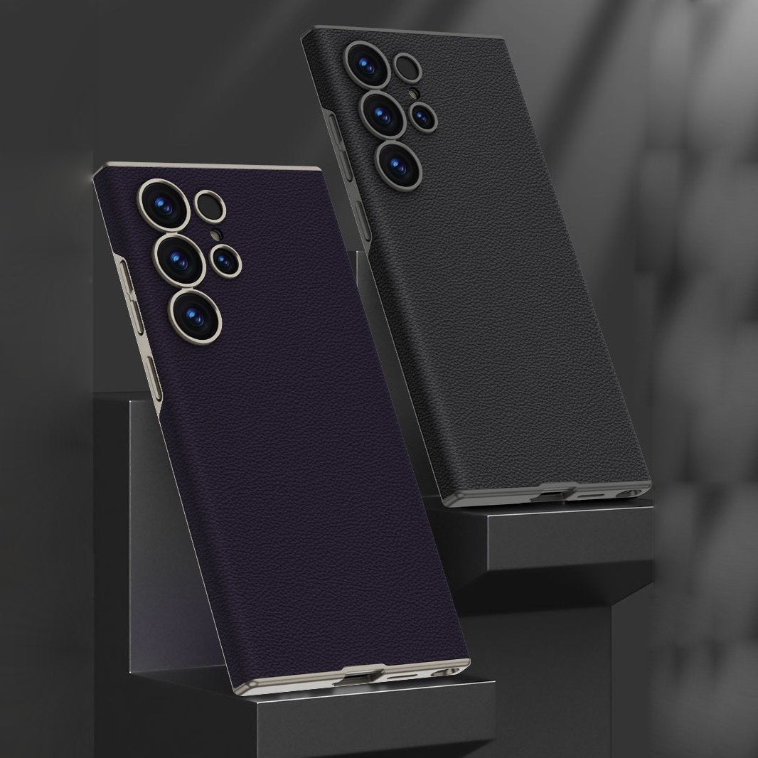 Skin-Feeling Plain Leather Full-Edge Curved Case For Galaxy S25 Ultra, Drop-Proof And Thin Mobile Phone Case(Only Case)