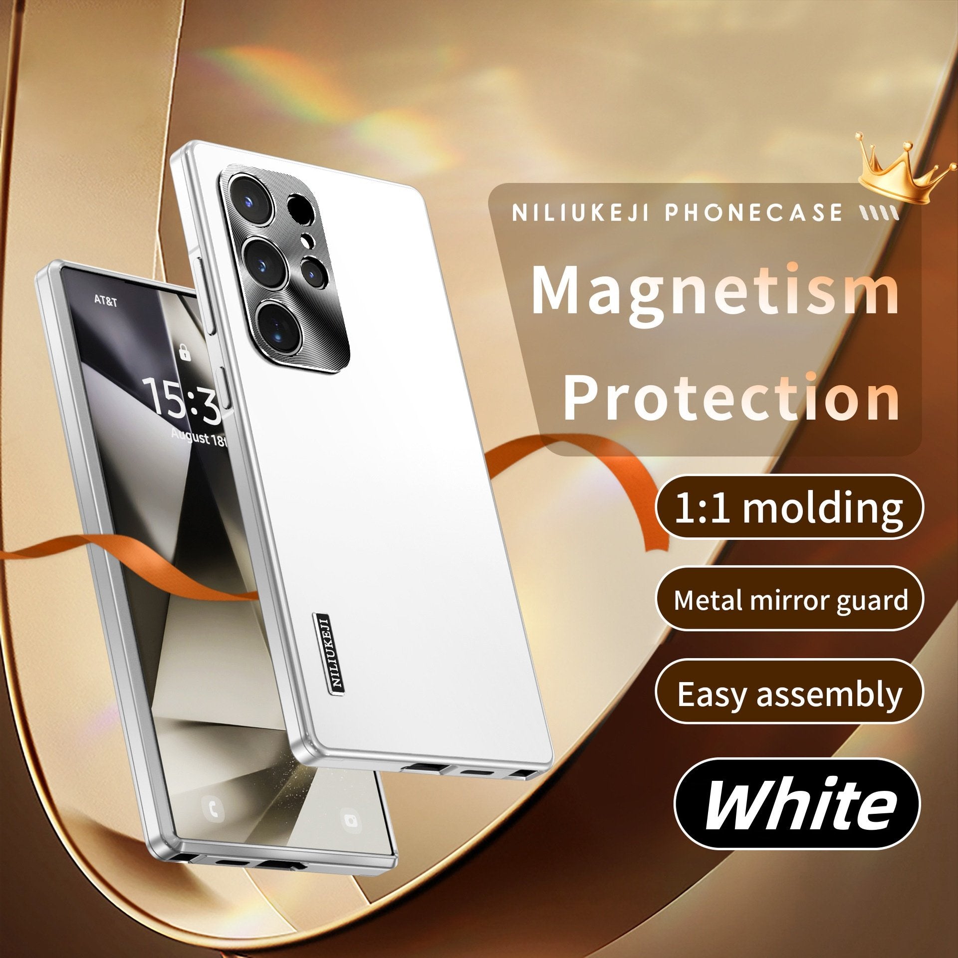 Electro-Optical Back Panel Metal Magnetic Mobile Phone Case, Suitable For  Samsung Galaxy S24 S23 S22 S21 Series