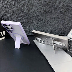 Suitable For Galaxy S25/S24/23 Series Magnetic Bracket Skin-feel Phone Case