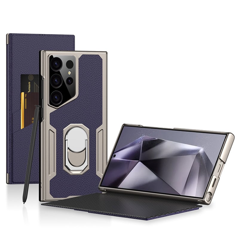 Samsung Galaxy S24 Ultra & Samsung Galaxy S23 Ultra | Stand Flip Leather Case (Only Case)