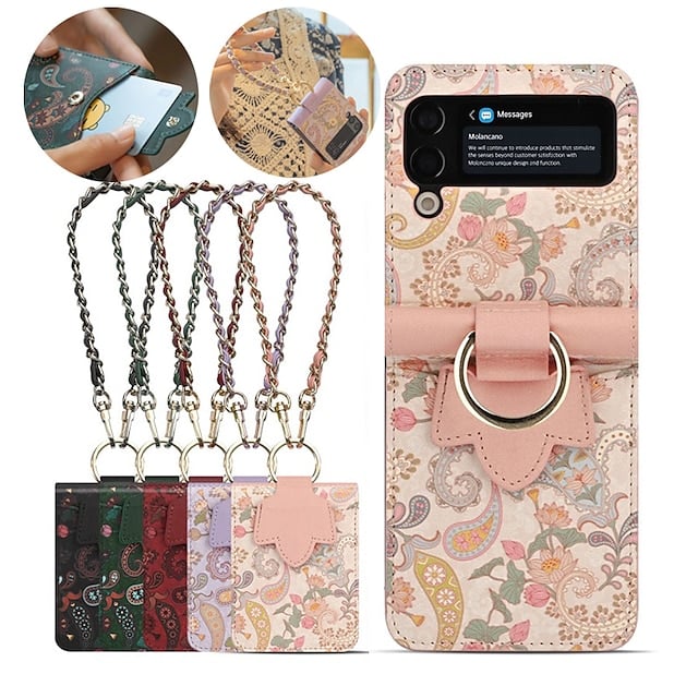 Totem foldable mobile phone leather case, suitable for Galaxy Z Flip 3/Galaxy Z Flip 4/Galaxy Z Flip 5/Galaxy Z Flip 6