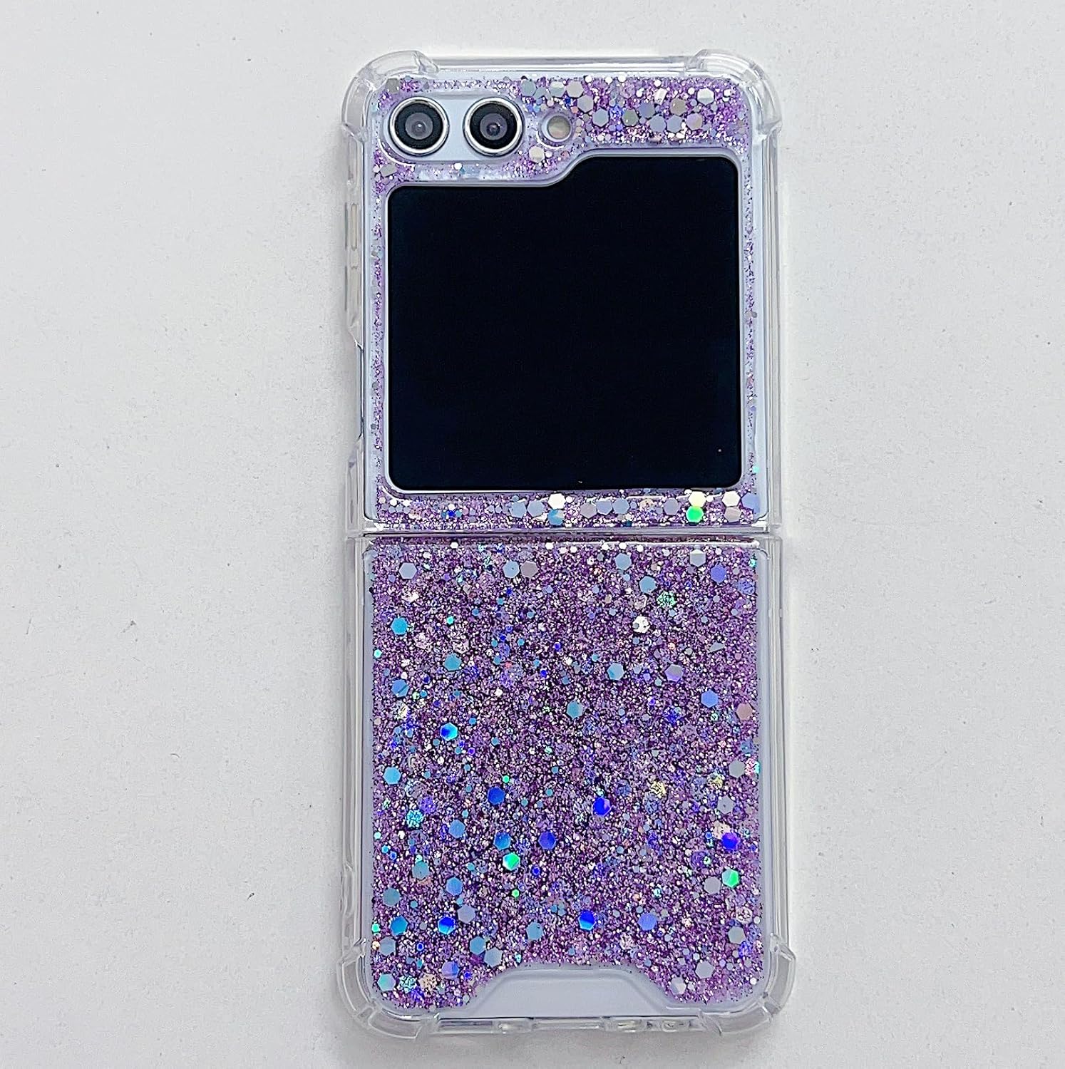 Epoxy glitter beads mobile phone case, suitable for Galaxy Z Flip 3/Galaxy Z Flip 4/Galaxy Z Flip 5/Galaxy Z Flip 6