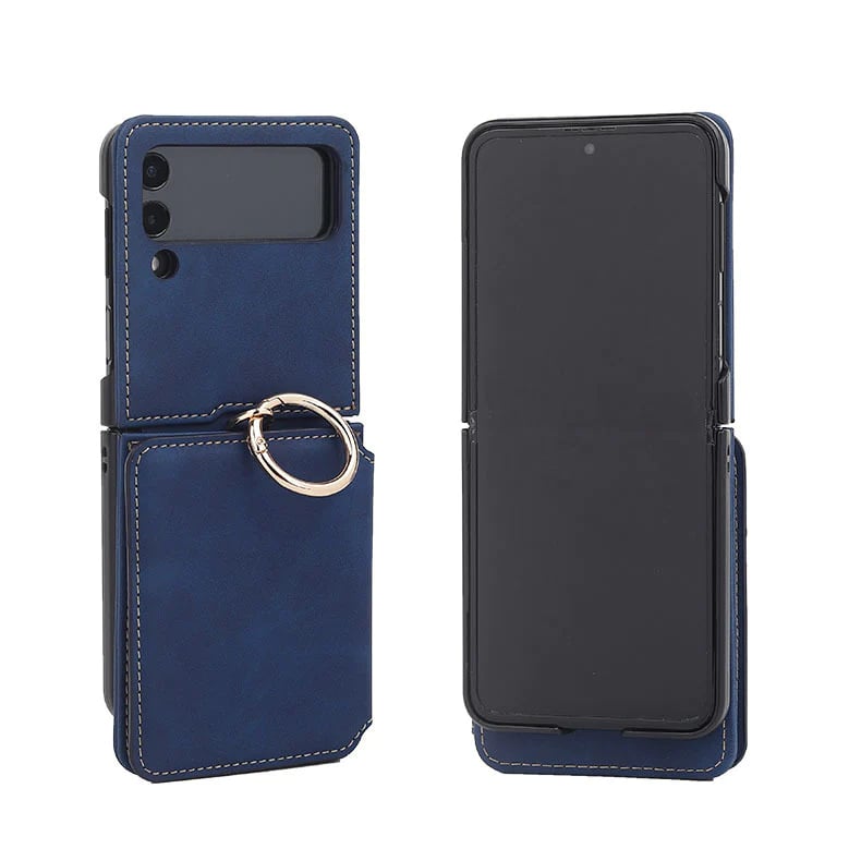 Ring Card Holder Phone Case With Chain For Galaxy Z Flip 3/Galaxy Z Flip 4/Galaxy Z Flip 5/Galaxy Z Flip 6
