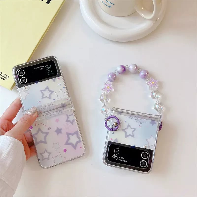 Rendered purple star phone case for Galaxy Z Flip 3/Galaxy Z Flip 4/Galaxy Z Flip 5/Galaxy Z Flip 6
