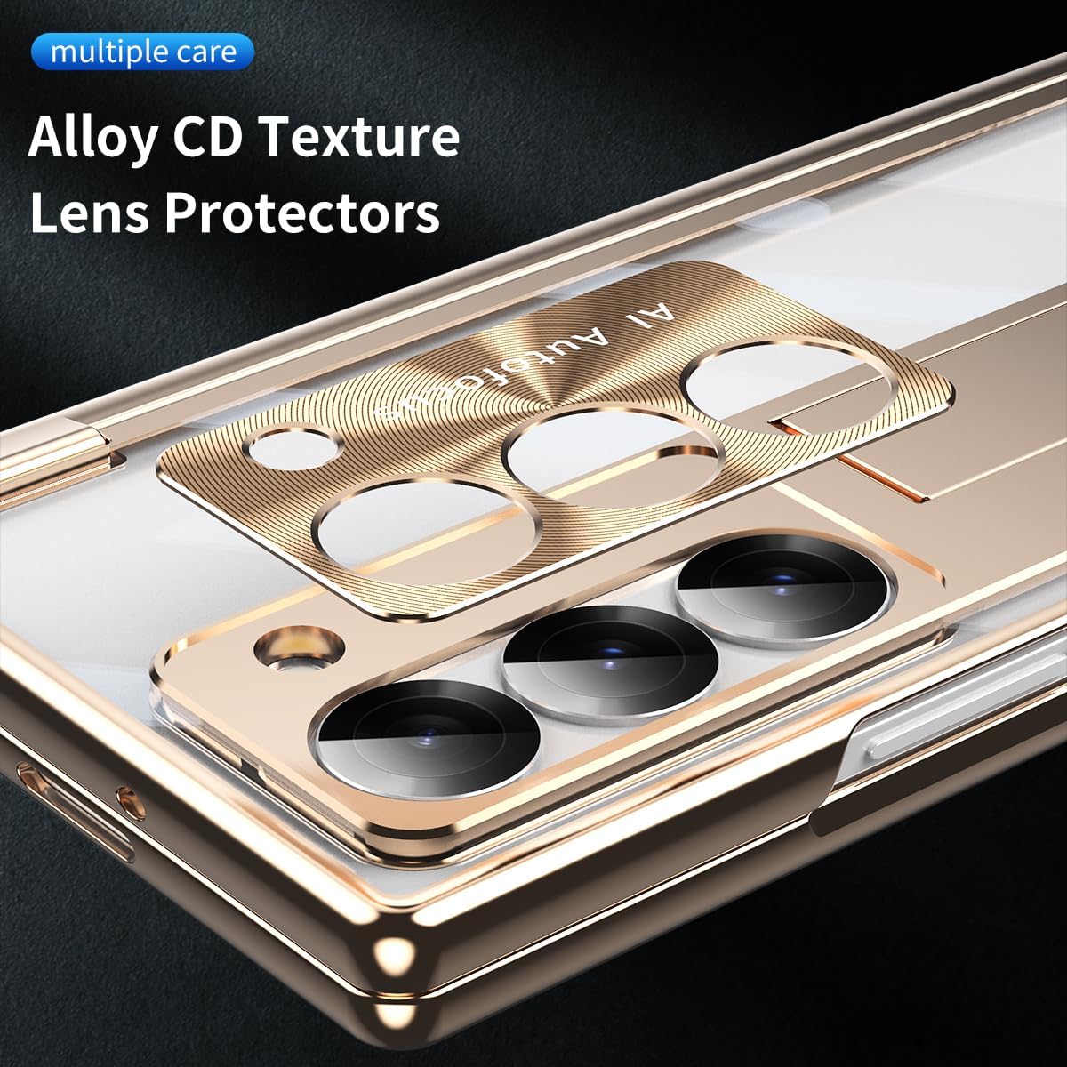 Suitable For Galaxy Z Fold 3/Galaxy Z Fold 4/Galaxy Z Fold 5/Galaxy Z Fold 6 | Transparent Case Phone Case with Pen Holder & Pen