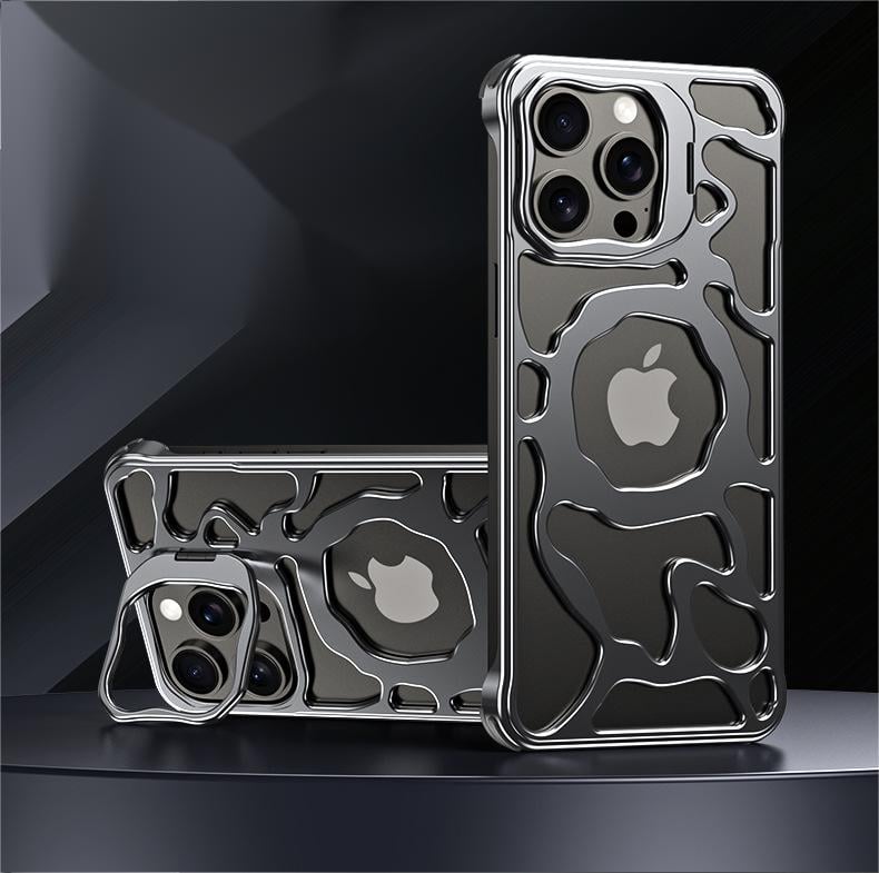 SentimentvalueTM Magnetic Heat Dissipation Hollow Metal Case With Lens Holder For iPhone 16 15 14 13 Series