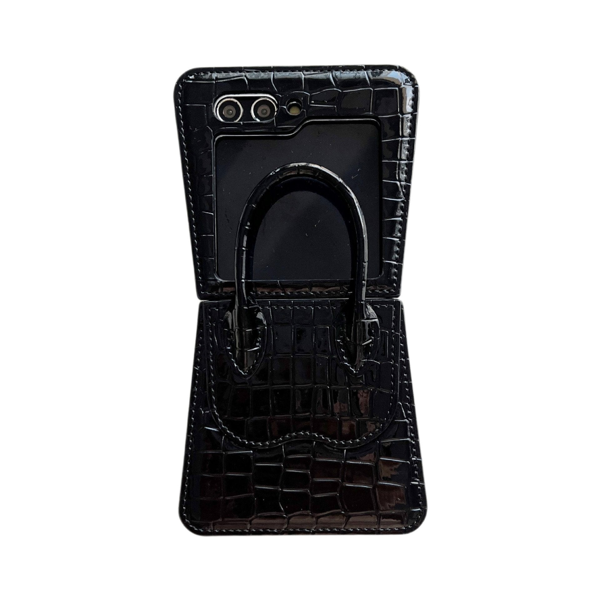 Crocodile pattern handbag style mobile phone case, suitable for Galaxy Z Flip 3/Galaxy Z Flip 4/Galaxy Z Flip 5/Galaxy Z Flip 6