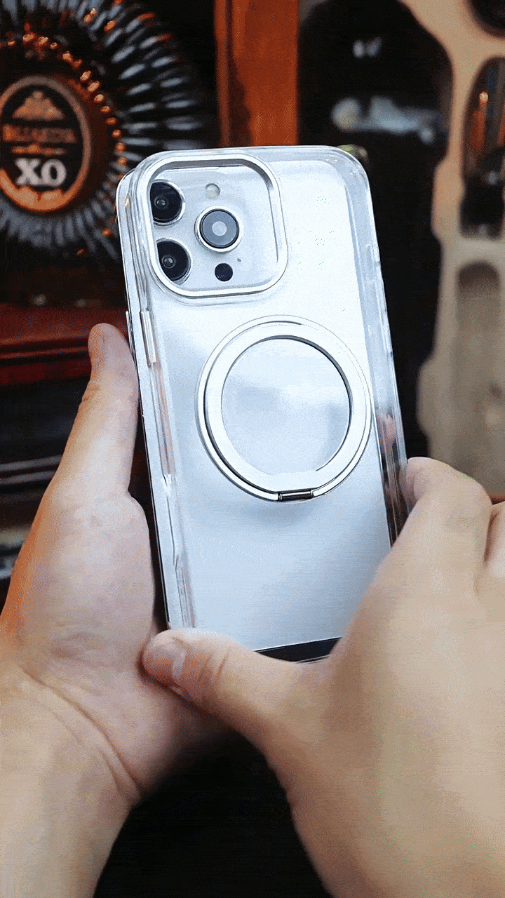 Applicable iphone16 case premium sense 360 magnetic rotating stand case pivot point cell phone case