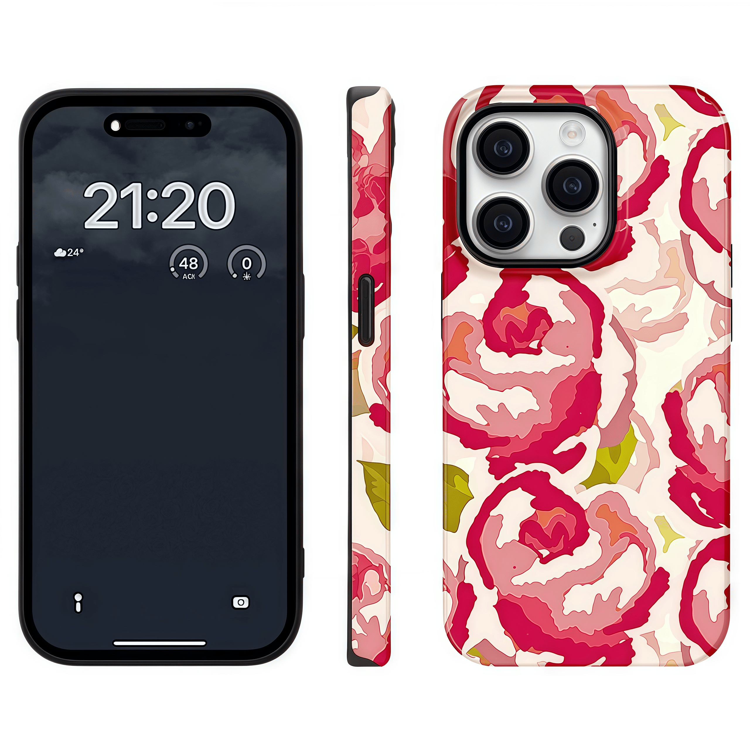 Floral MagSafe Case For iPhone  – 38 Magnet Design, Glossy Print, Two Style Options