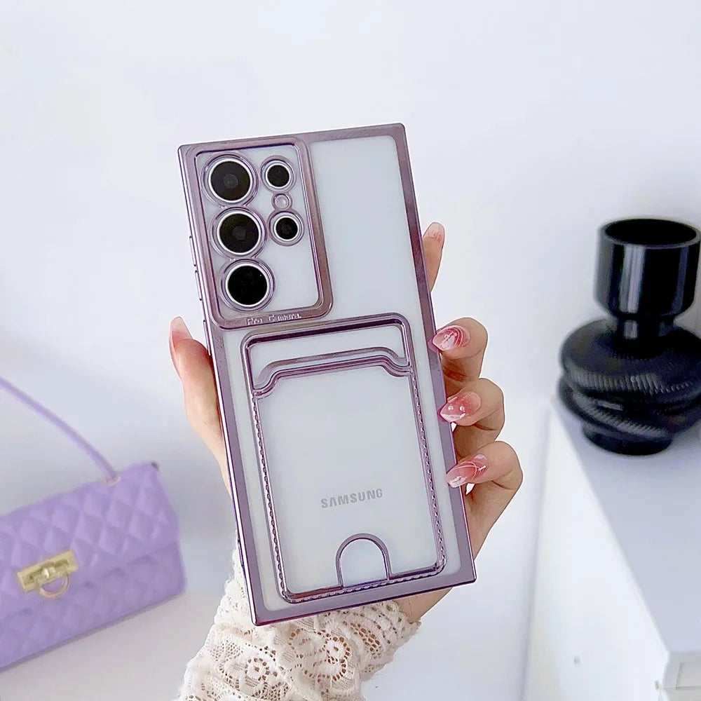 📱💳Transparent Card Holder Phone Case for Galaxy S24/S23/S22/S21 Series