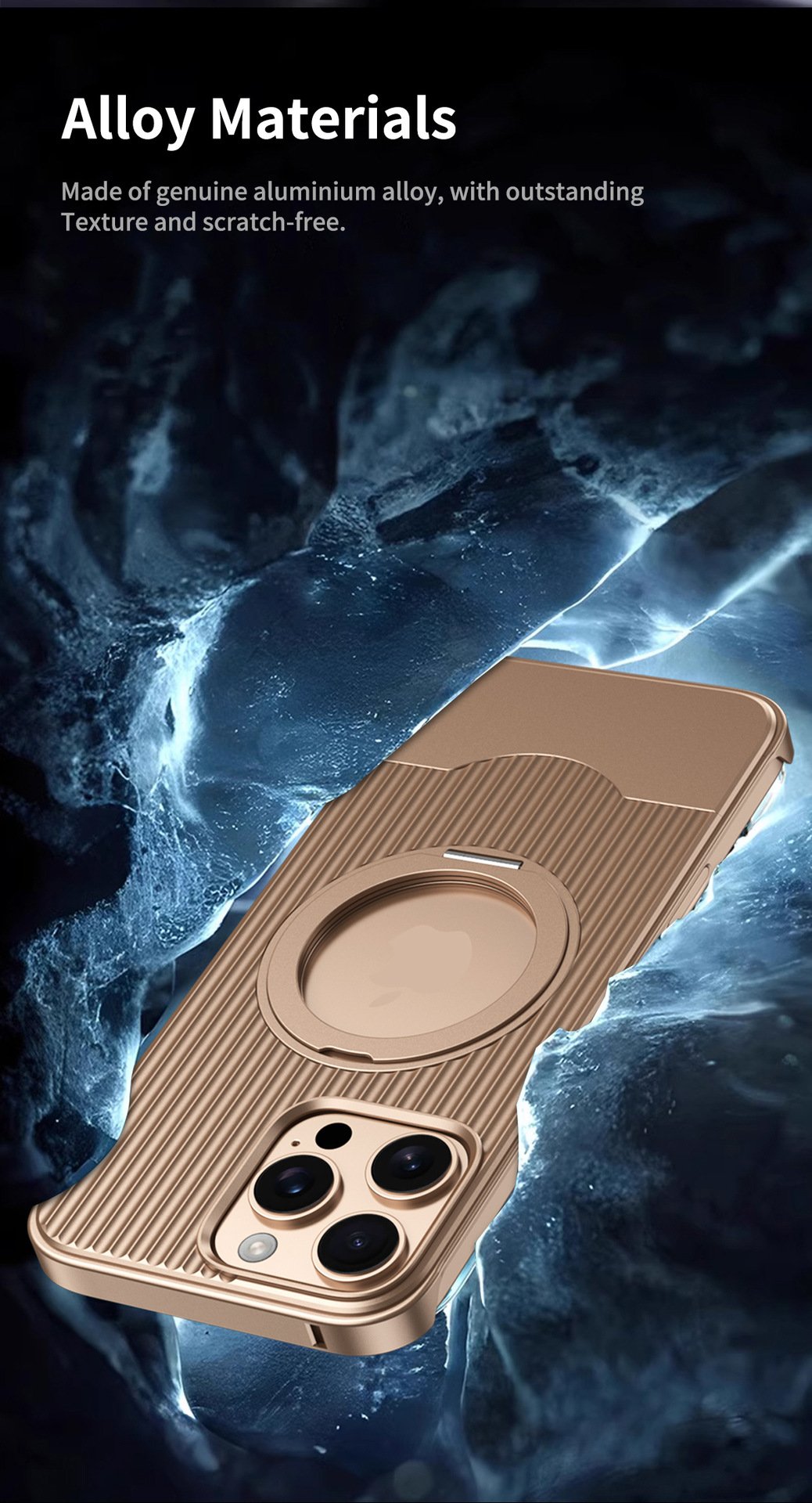 Luggage Retractable Metal Mobile Phone Case With Magnetic Bracket Suitable For iPhone 16 15 Series