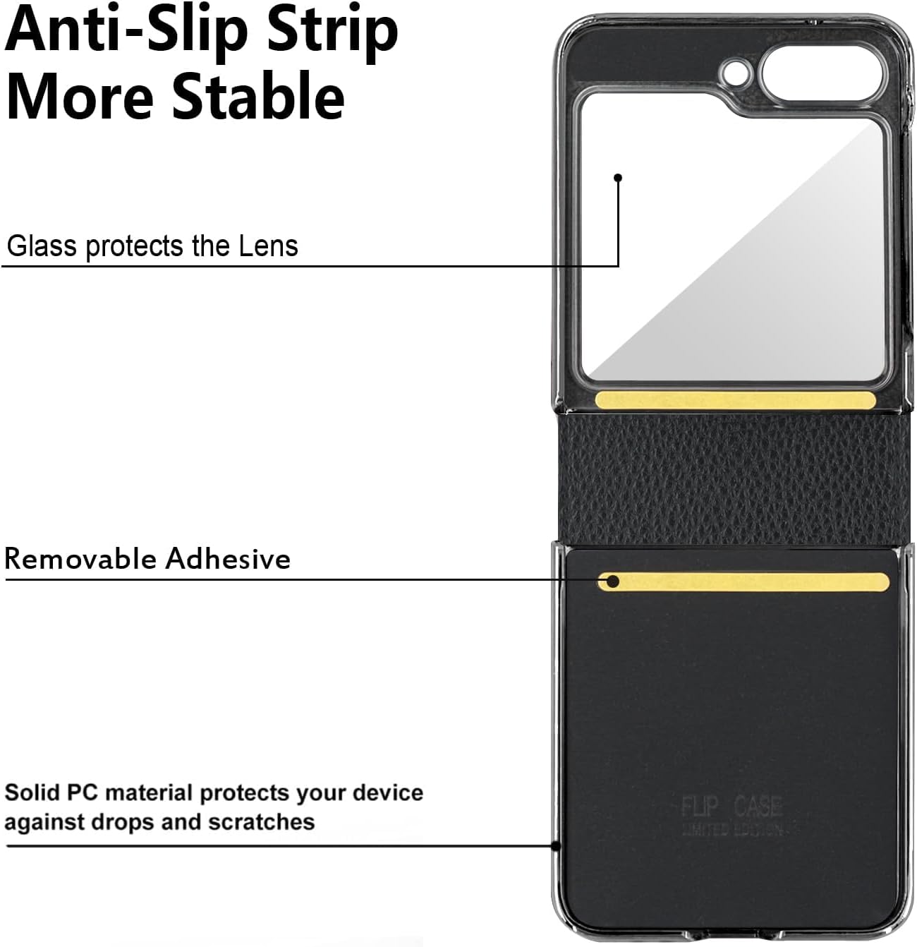 Mobile phone case for Galaxy Z Flip 3 / Galaxy Z Flip 4 / Galaxy Z Flip 5 / Galaxy Z Flip 6, mobile phone leather case with mirror and scarf