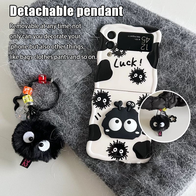 New Cartoon Cute Briquettes Twisted Edge Soft Shell Phone Case for Galaxy Z Flip 3/Galaxy Z Flip 4/Galaxy Z Flip 5/Galaxy Z Flip 6